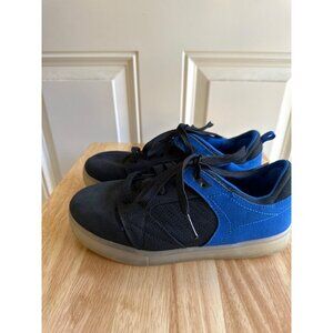 Boys Flash Lights Skateboard Shoes Black & Blue Size 6 Eur 37 Sku 2792